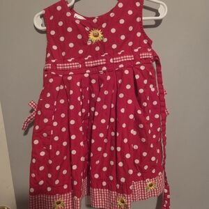 Blueberi Boulevard Red Dress with Sunflower Detail